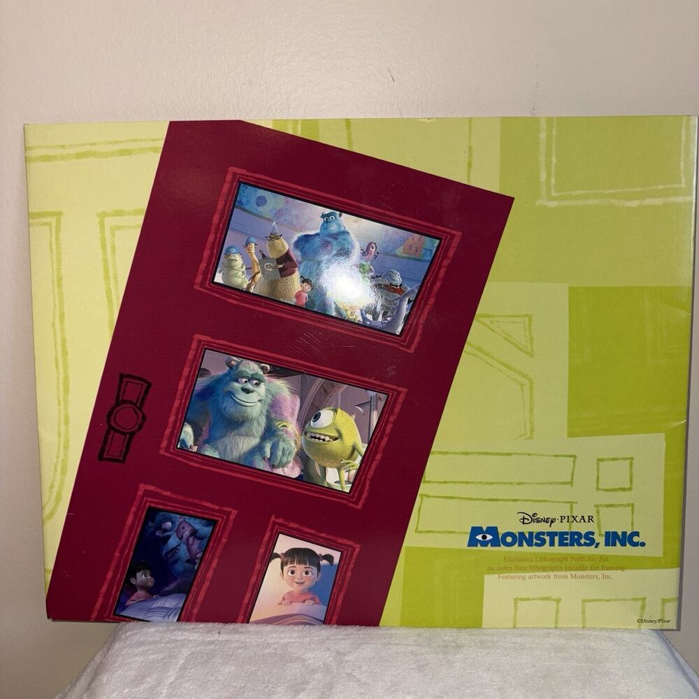 Monsters Inc Disney Store Pixar Exclusive Lithograph Portfolio Set of 4 Prints